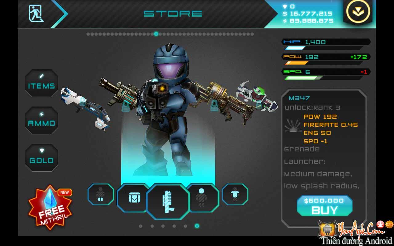 Hack Star Warfare HD mod kim cương, full tiền cho android