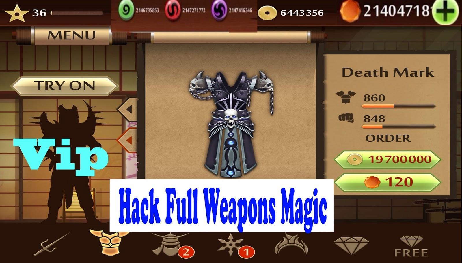 Shadow Fight 2 hack level, hack full tiền, kim cương cho Android
